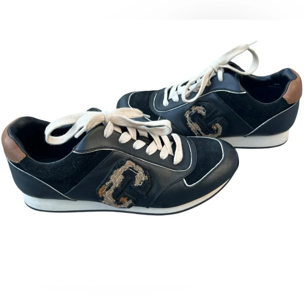 NEW- Coach Rebecca Varsity Black Suede Lace up Sneakers - Picture 4 of 14